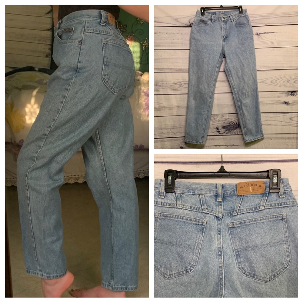 Vintage 90s Riders High Rise Mom Jeans Light Wash
